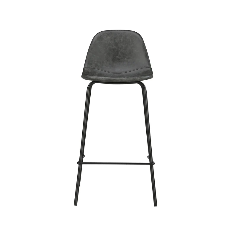Chaise pour îlot central Henrik en cuir synthétique grise/noire 65 cm