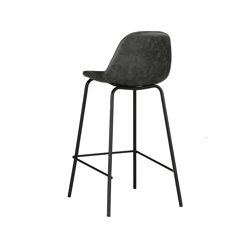 Chaise pour îlot central Henrik en cuir synthétique grise/noire 65 cm