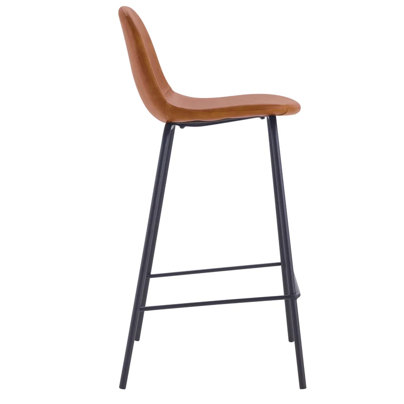 Chaise pour îlot central Henrik en cuir synthétique camel 65 cm (lot de 2)