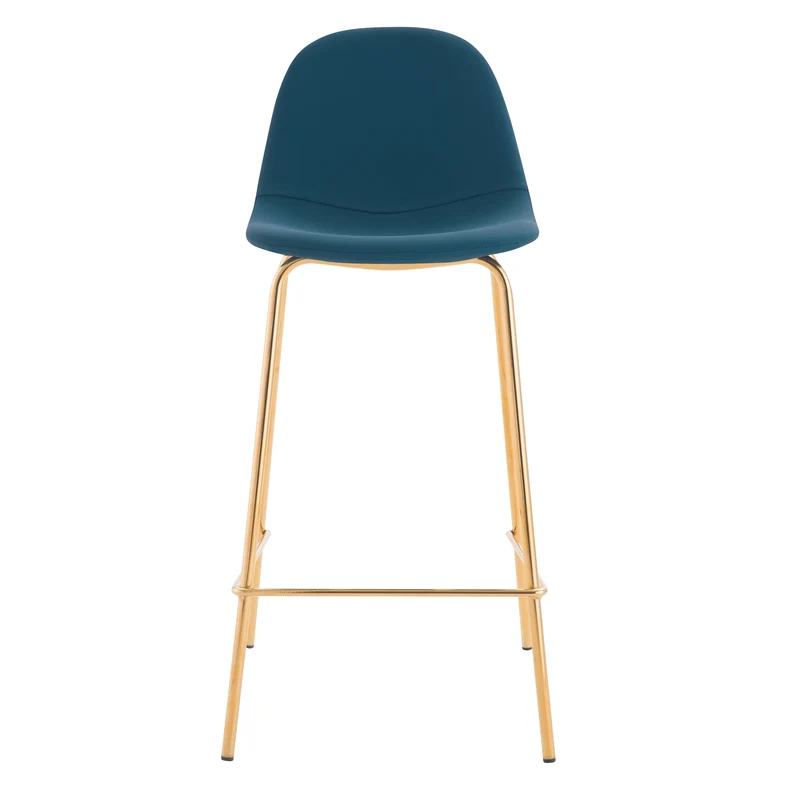 Chaise pour îlot central Henrik en cuir synthétique bleu 65 cm (lot de 2)