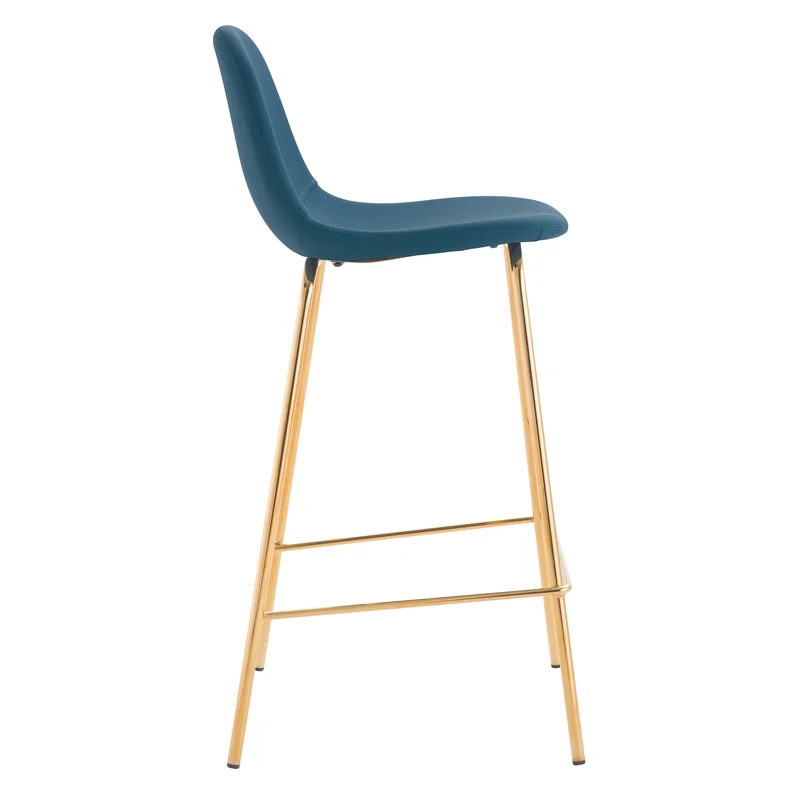 Chaise pour îlot central Henrik en cuir synthétique bleu 65 cm (lot de 2)