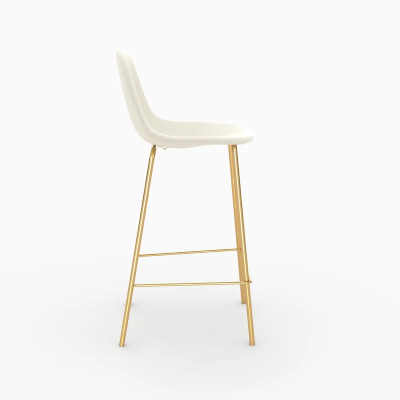 Chaise pour îlot central Henrik en cuir synthétique blanc 65 cm (lot de 2)