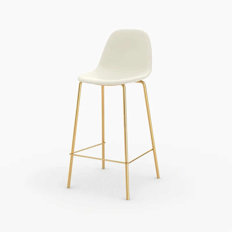 Chaise pour îlot central Henrik en cuir synthétique blanc 65 cm (lot de 2)
