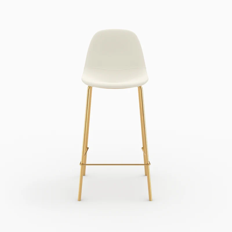 Chaise pour îlot central Henrik en cuir synthétique blanc 65 cm (lot de 2)