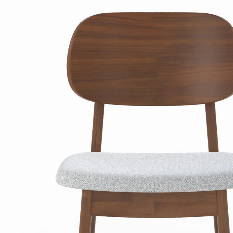 Chaise pour îlot central Charlize 66 cm en bois foncé et tissu gris clair (lot de 2)