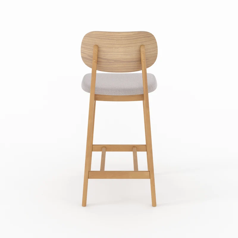 Chaise pour îlot central Charlize 66 cm en bois clair et tissu beige (lot de 2)