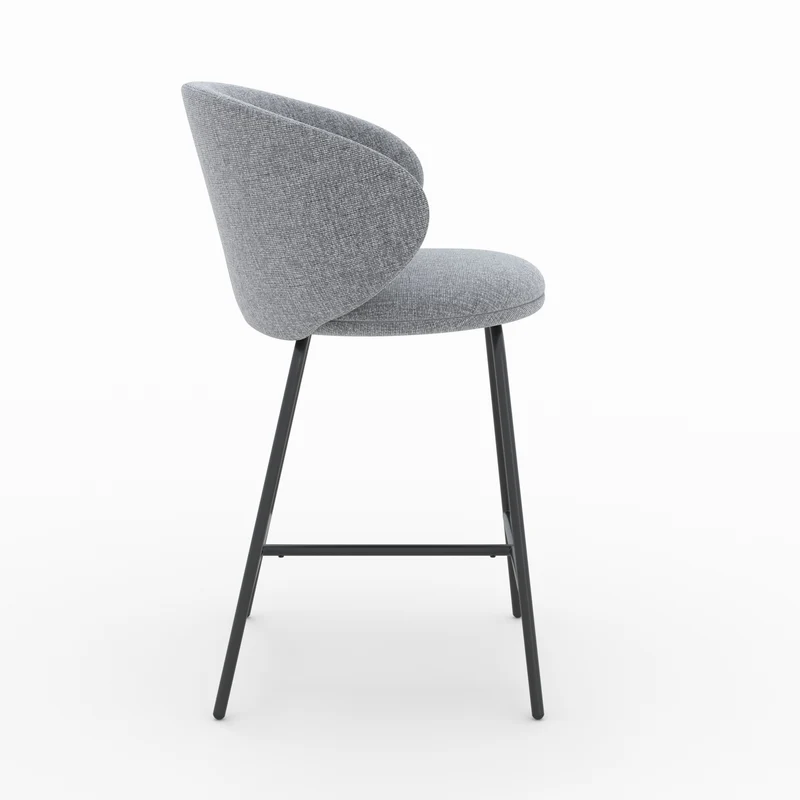 Chaise pour îlot central Cécilia en tissu gris foncé 68 cm (lot de 2)
