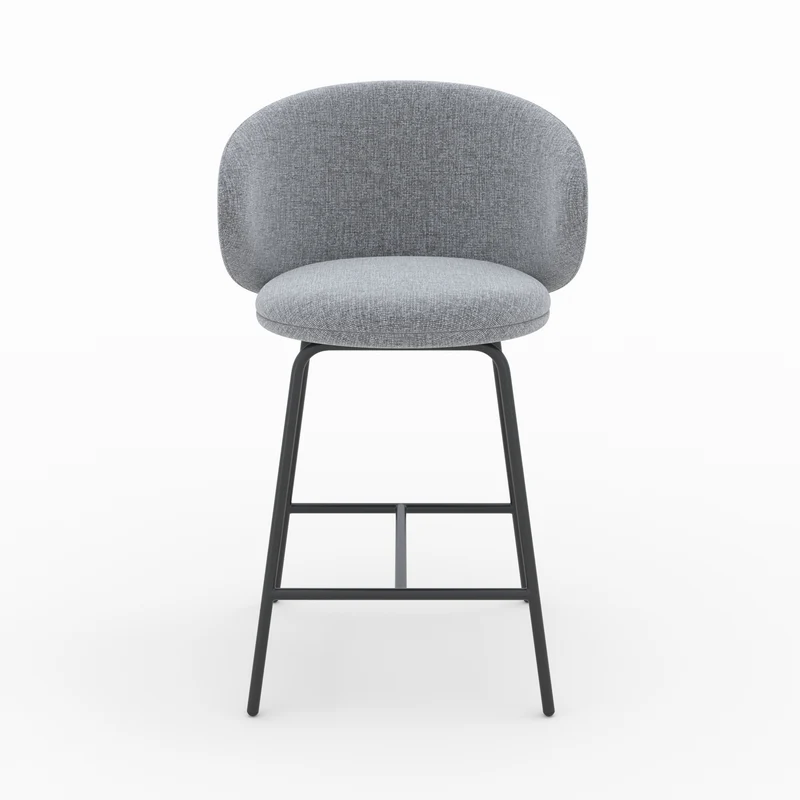 Chaise pour îlot central Cécilia en tissu gris foncé 68 cm (lot de 2)
