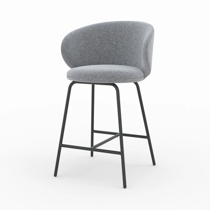 Chaise pour îlot central Cécilia en tissu gris foncé 68 cm (lot de 2)