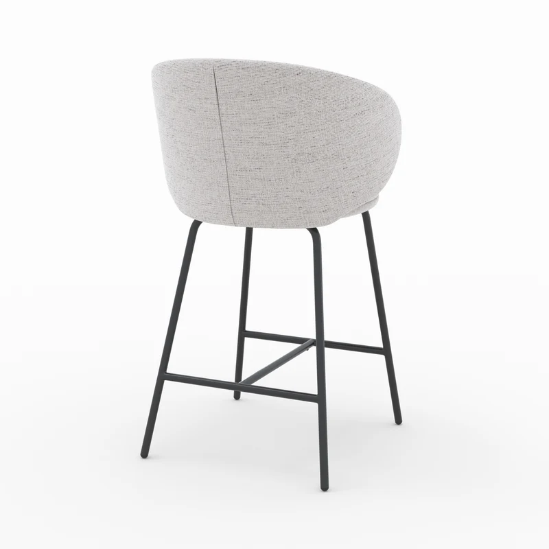 Chaise pour îlot central Cécilia en tissu gris clair 68 cm (lot de 2)