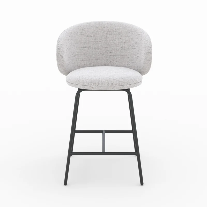 Chaise pour îlot central Cécilia en tissu gris clair 68 cm (lot de 2)