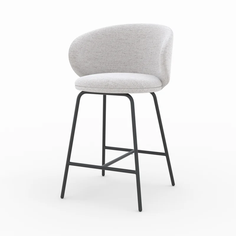 Chaise pour îlot central Cécilia en tissu gris clair 68 cm (lot de 2)