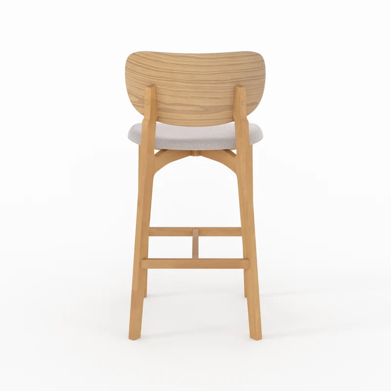 Chaise pour îlot central Aria 66 cm en bois clair et tissu beige clair (lot de 2)