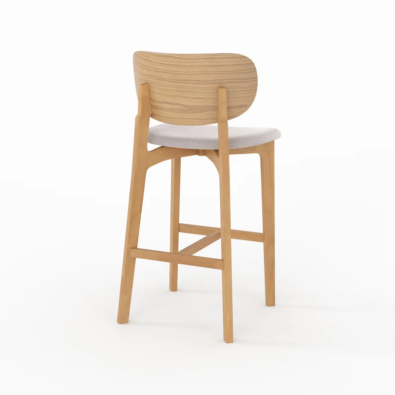 Chaise pour îlot central Aria 66 cm en bois clair et tissu beige clair (lot de 2)