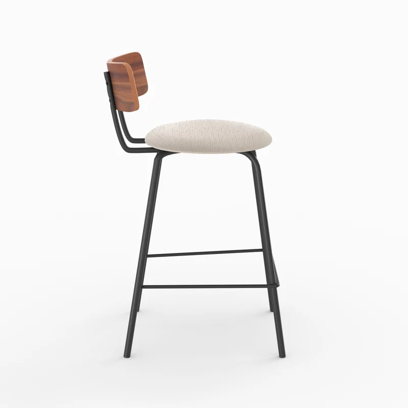 Chaise pour îlot central Alize 64 cm en tissu beige (lot de 2)