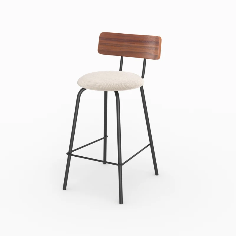 Chaise pour îlot central Alize 64 cm en tissu beige (lot de 2)