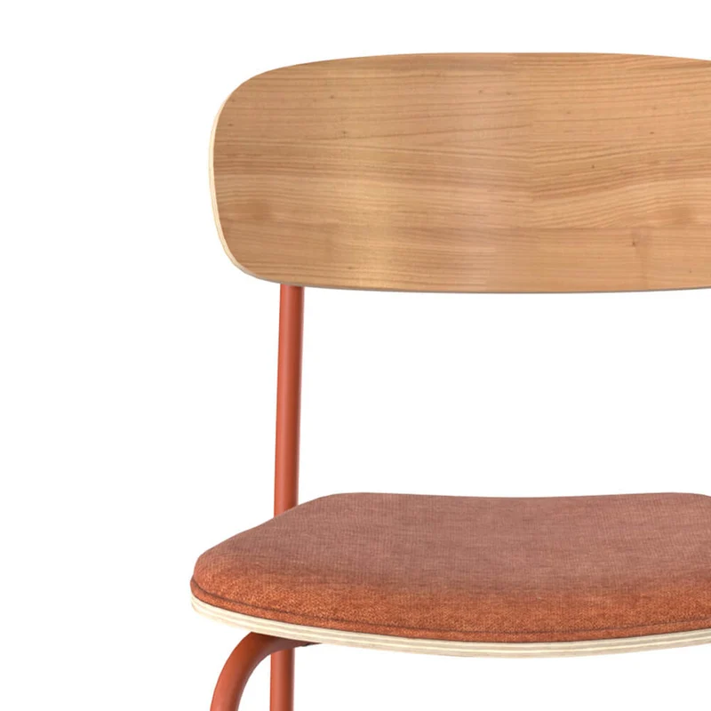 Chaise pour îlot central Alba en tissu terracotta 65 cm (lot de 2)