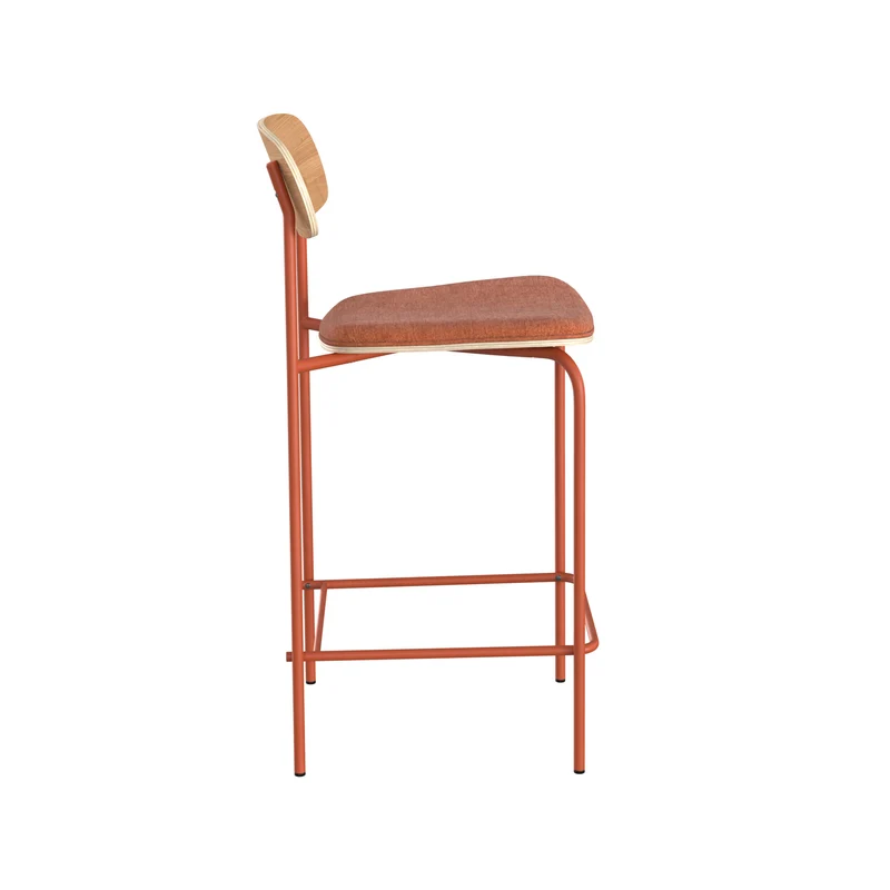 Chaise pour îlot central Alba en tissu terracotta 65 cm (lot de 2)