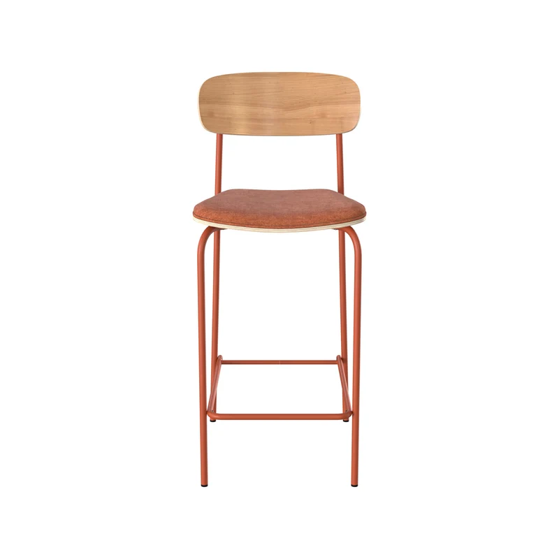 Chaise pour îlot central Alba en tissu terracotta 65 cm (lot de 2)