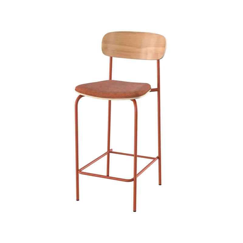 Chaise pour îlot central Alba en tissu terracotta 65 cm (lot de 2)
