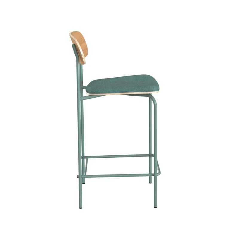 Chaise pour îlot central Alba en tissu bleu canard 65 cm (lot de 2)