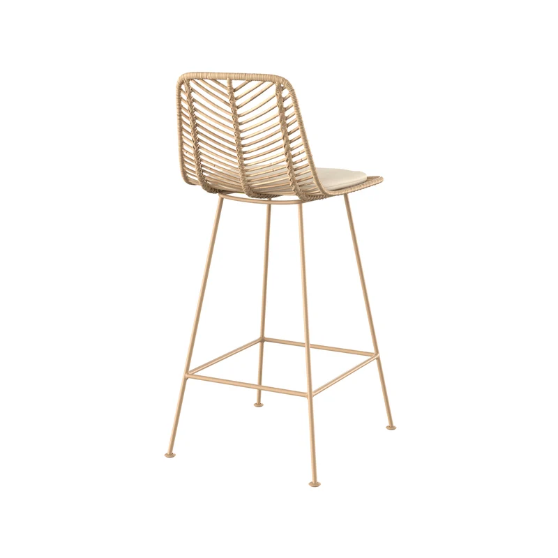 Chaise pour îlot central 66 cm Tamara en rotin naturel (lot de 2)