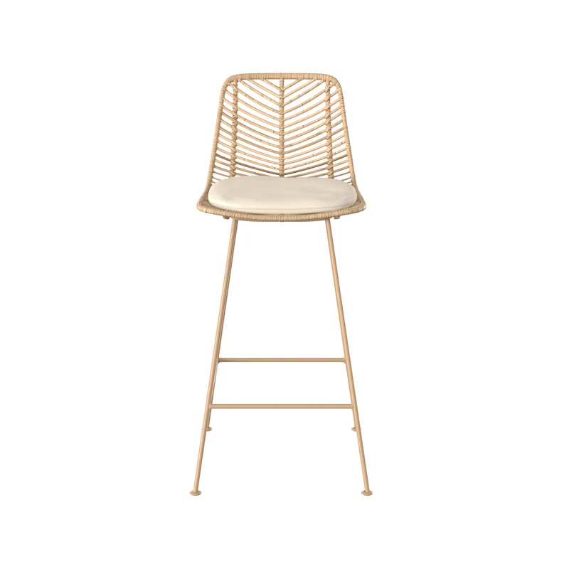 Chaise pour îlot central 66 cm Tamara en rotin naturel (lot de 2)