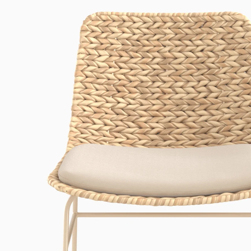 Chaise pour îlot central 66 cm Faro en matière naturelle et crème (lot de 2)