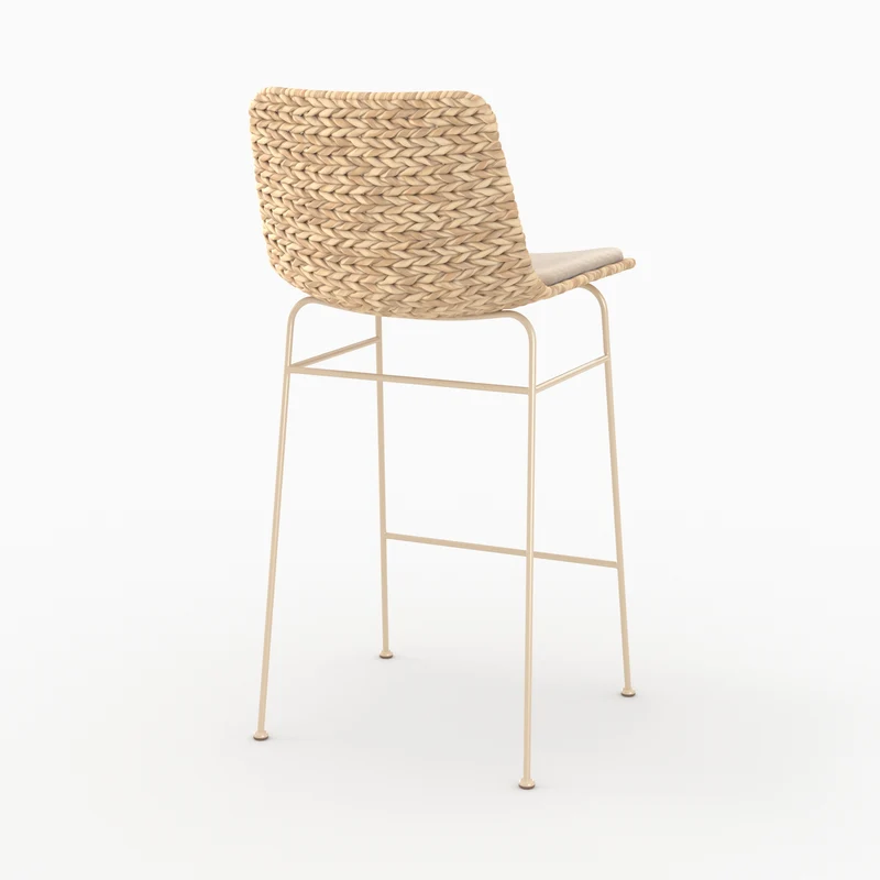 Chaise pour îlot central 66 cm Faro en matière naturelle et crème (lot de 2)
