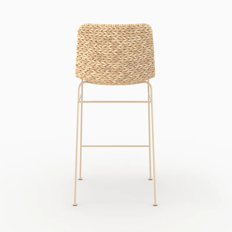 Chaise pour îlot central 66 cm Faro en matière naturelle et crème (lot de 2)