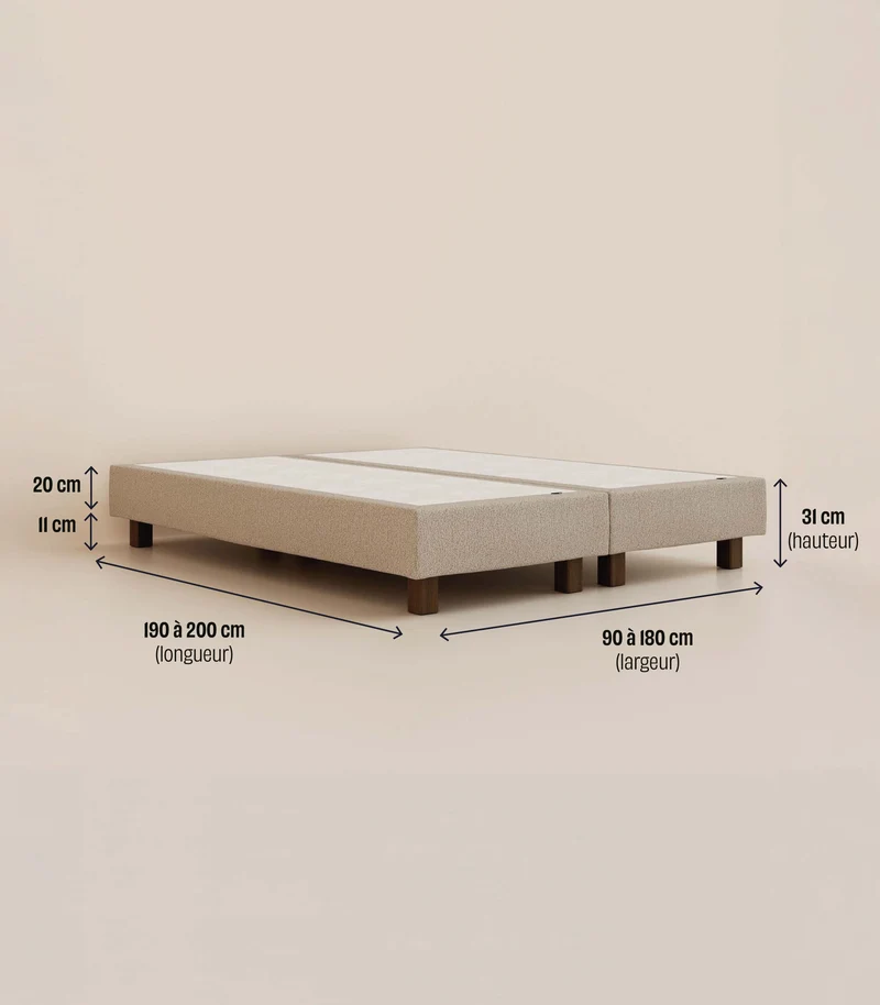 Sommier Boxspring - Greige velouté