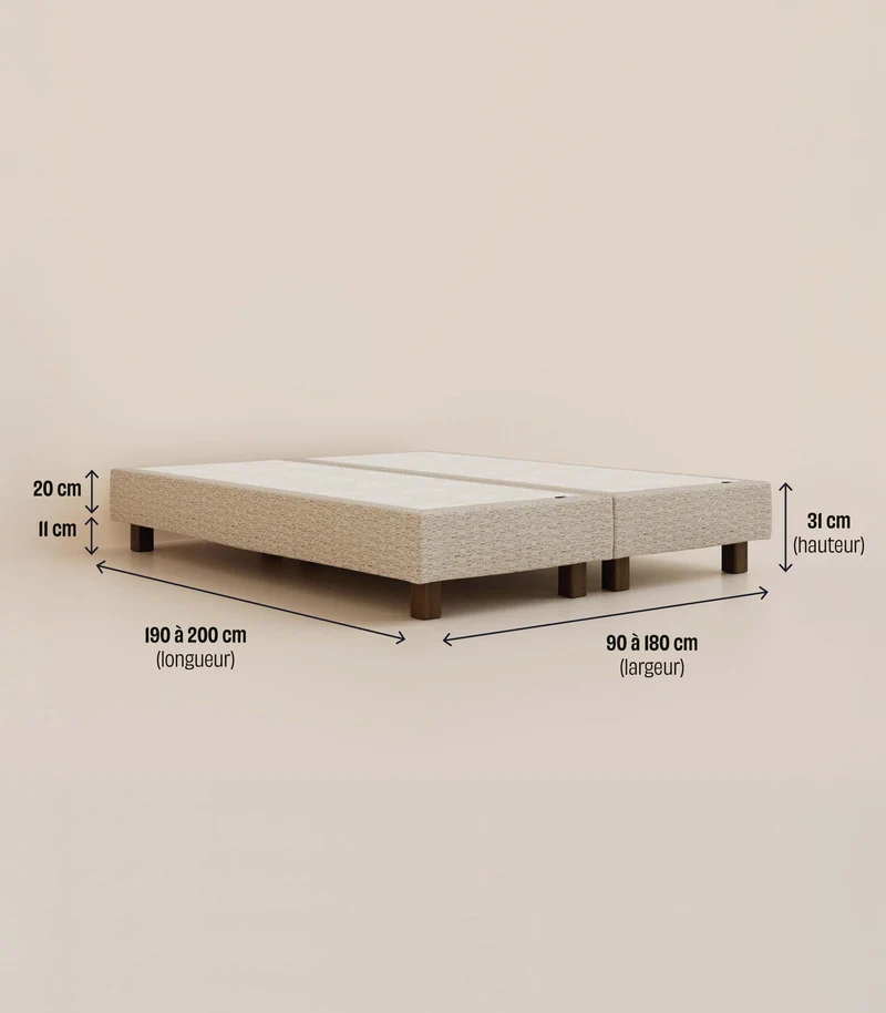Sommier Boxspring - Graphique bouclé