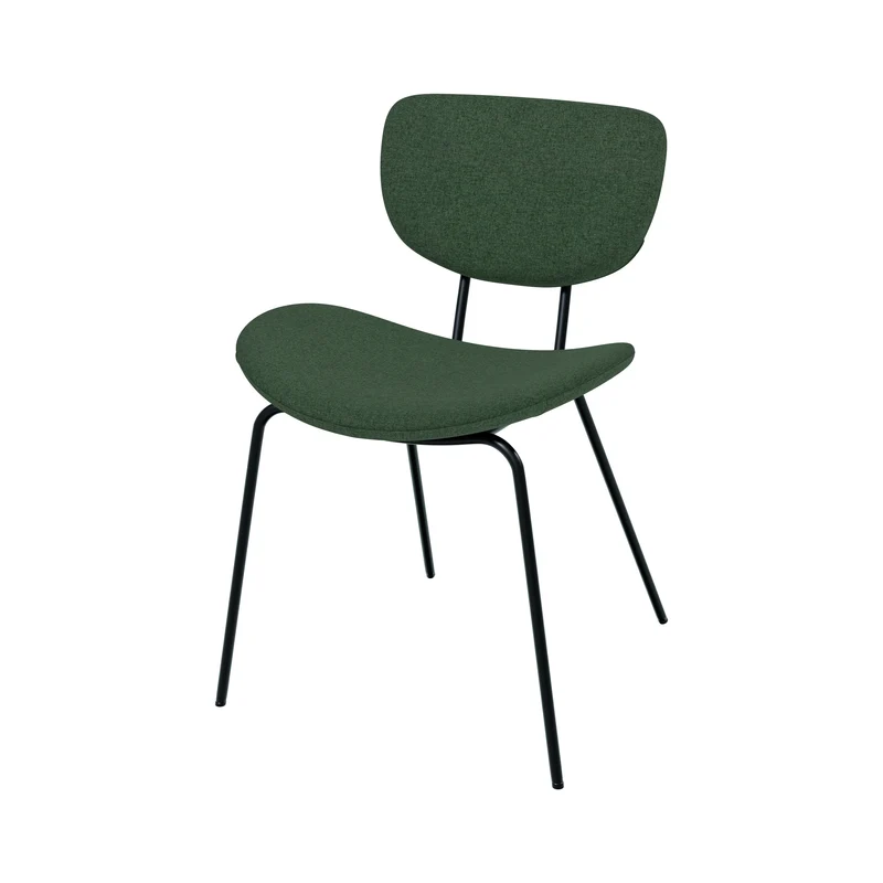 Chaise Verner en tissu vert (lot de 2)