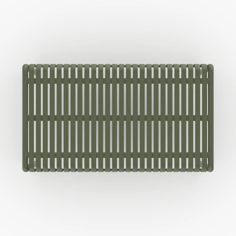 Table basse de jardin rectangulaire Téa en plastique vert kaki