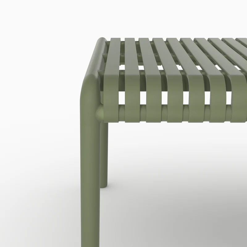 Table basse de jardin rectangulaire Téa en plastique vert kaki