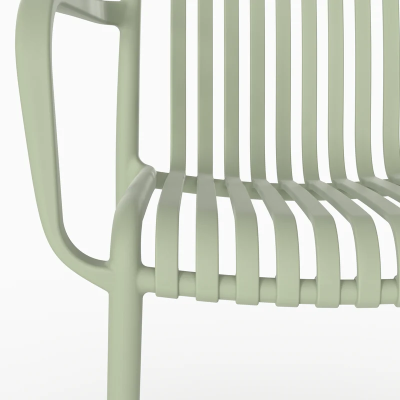 Lot de 2 chaises de jardin empilables Ivy en plastique avec accoudoirs vert pastel
