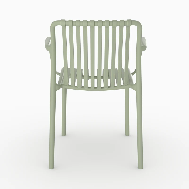 Lot de 2 chaises de jardin empilables Ivy en plastique avec accoudoirs vert pastel