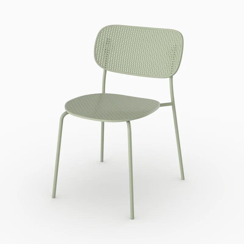 Lot de 2 chaises de jardin empilables Géa en plastique vert pastel
