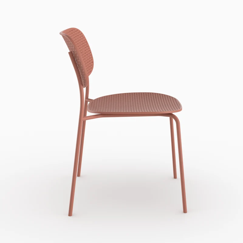 Lot de 2 chaises de jardin empilables Géa en plastique vieux rose
