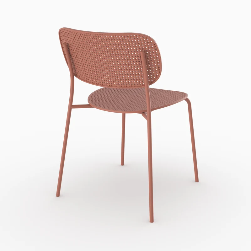 Lot de 2 chaises de jardin empilables Géa en plastique vieux rose