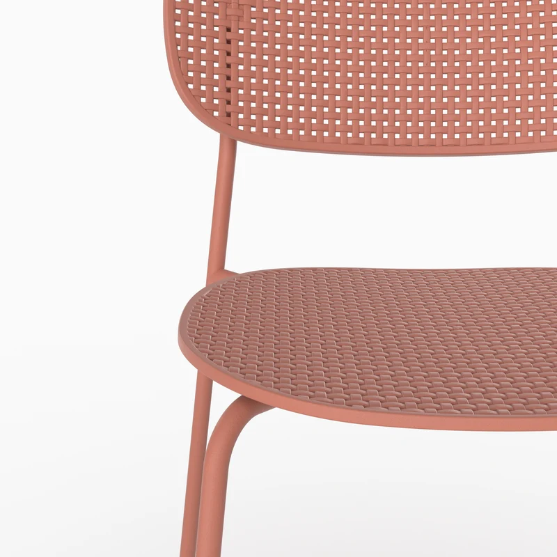 Lot de 2 chaises de jardin empilables Géa en plastique vieux rose