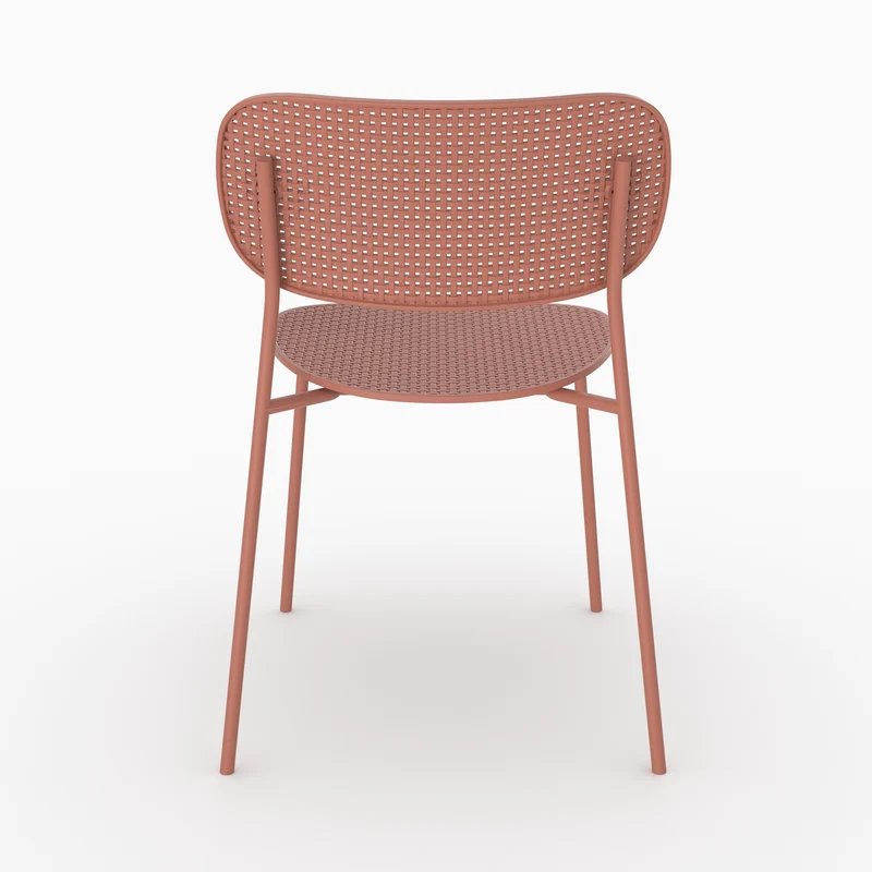 Lot de 2 chaises de jardin empilables Géa en plastique vieux rose