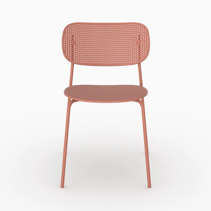 Lot de 2 chaises de jardin empilables Géa en plastique vieux rose