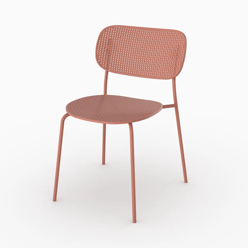 Lot de 2 chaises de jardin empilables Géa en plastique vieux rose