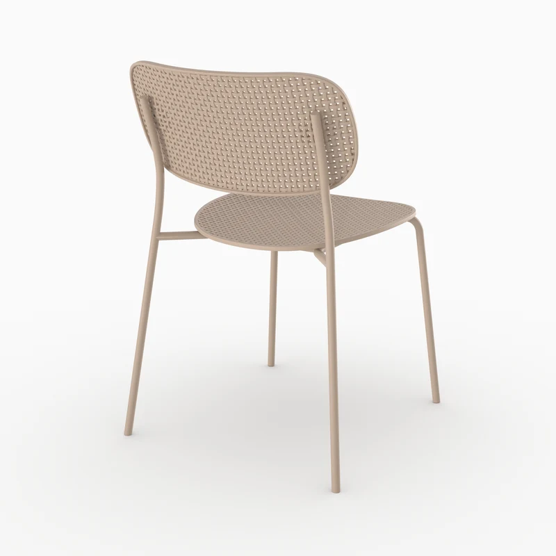 Lot de 2 chaises de jardin empilables Géa en plastique beige