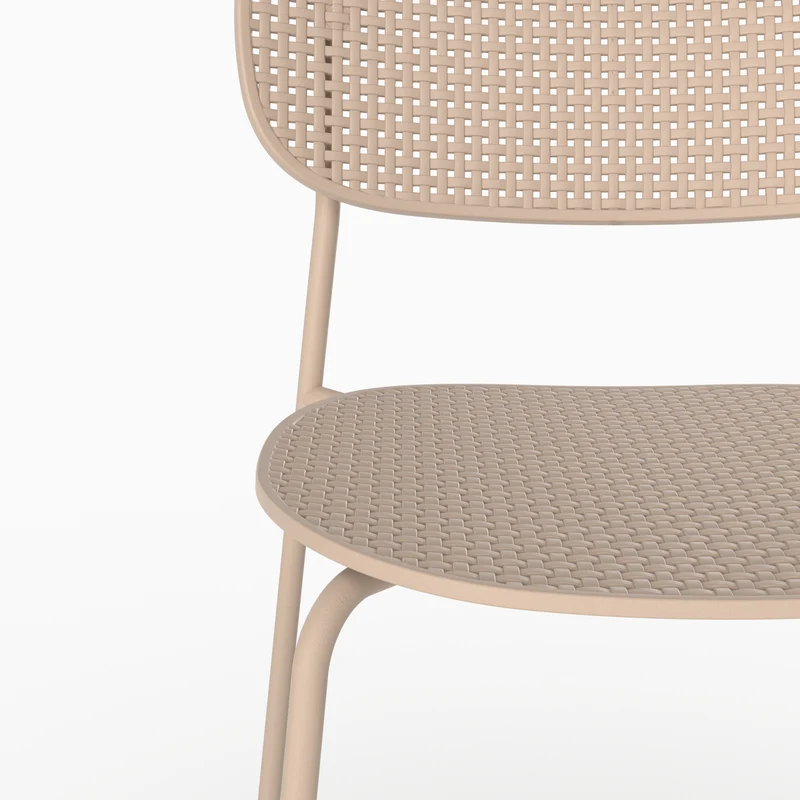 Lot de 2 chaises de jardin empilables Géa en plastique beige
