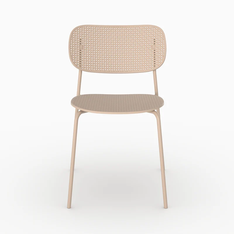Lot de 2 chaises de jardin empilables Géa en plastique beige