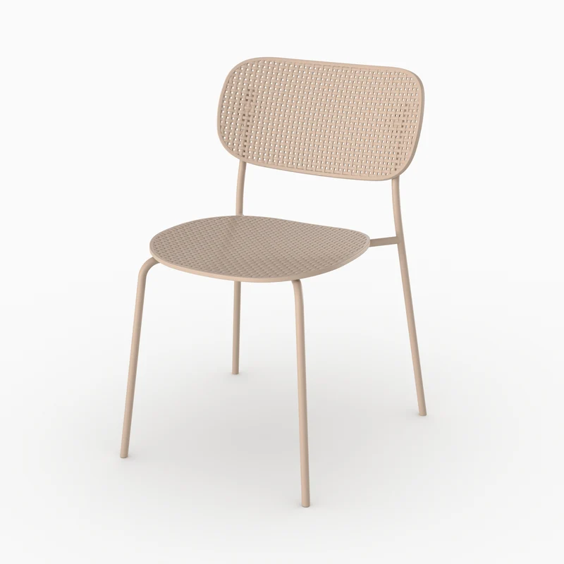 Lot de 2 chaises de jardin empilables Géa en plastique beige