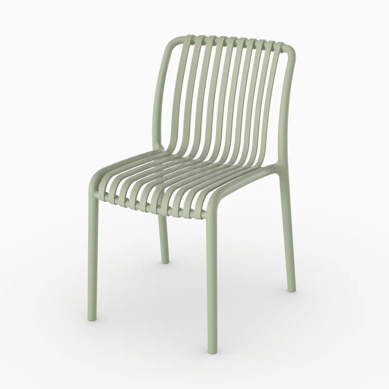 Lot de 2 chaises de jardin empilables Duli en plastique vert pastel