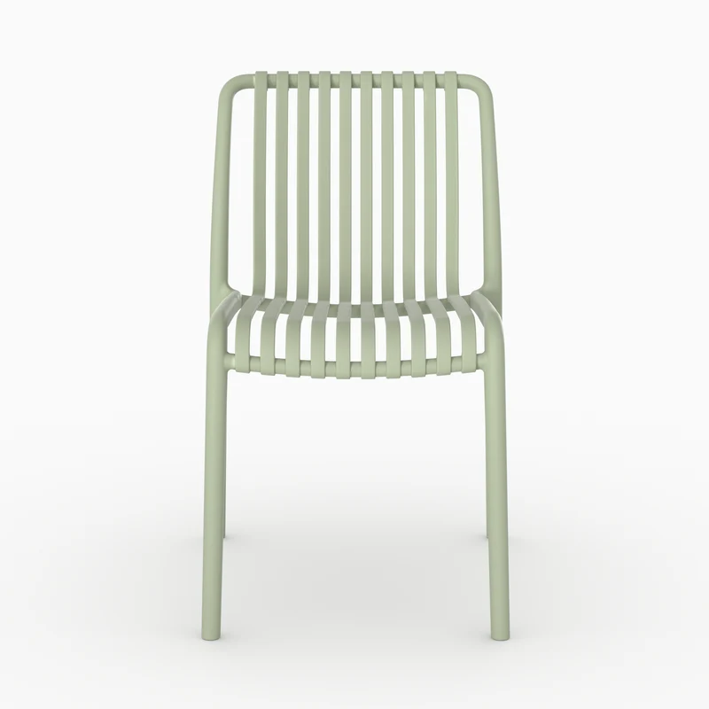 Lot de 2 chaises de jardin empilables Duli en plastique vert pastel